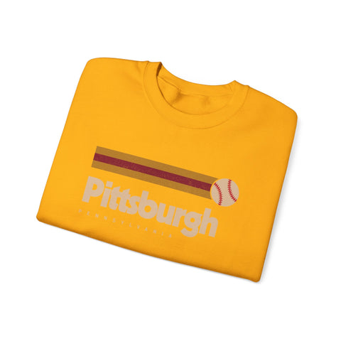 Vintage Pittsburgh Baseball - Heavy Blend™ Crewneck Sweatshirt Sweatshirt - YinzerShop
