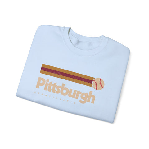Vintage Pittsburgh Baseball - Heavy Blend™ Crewneck Sweatshirt Sweatshirt - YinzerShop