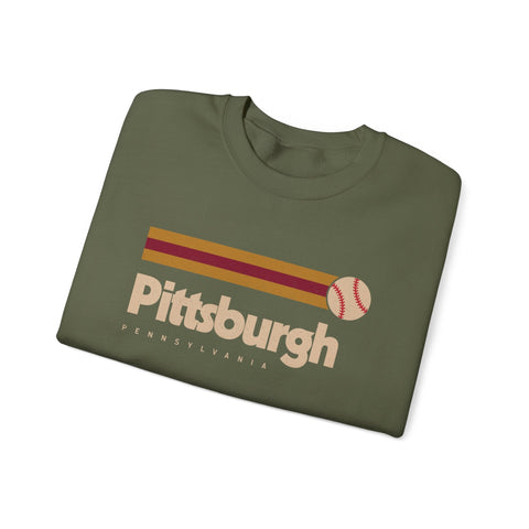 Vintage Pittsburgh Baseball - Heavy Blend™ Crewneck Sweatshirt Sweatshirt - YinzerShop