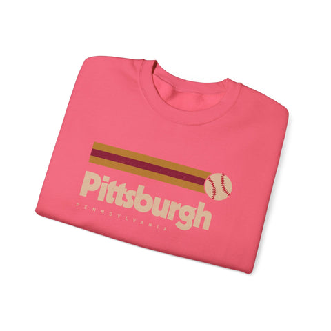 Vintage Pittsburgh Baseball - Heavy Blend™ Crewneck Sweatshirt Sweatshirt - YinzerShop