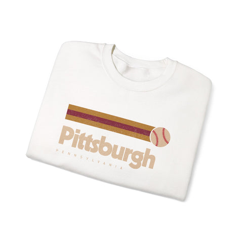 Vintage Pittsburgh Baseball - Heavy Blend™ Crewneck Sweatshirt Sweatshirt - YinzerShop