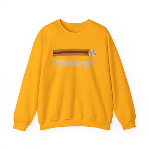Vintage Pittsburgh Baseball - Heavy Blend™ Crewneck Sweatshirt Sweatshirt - YinzerShop