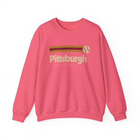 Vintage Pittsburgh Baseball - Heavy Blend™ Crewneck Sweatshirt Sweatshirt - YinzerShop