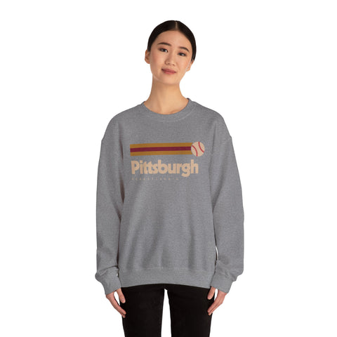Vintage Pittsburgh Baseball - Heavy Blend™ Crewneck Sweatshirt Sweatshirt - YinzerShop