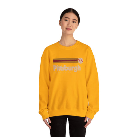 Vintage Pittsburgh Baseball - Heavy Blend™ Crewneck Sweatshirt Sweatshirt - YinzerShop