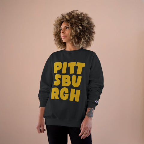 Vintage Pittsburgh Bold - Champion Sweatshirt Sweatshirt - YinzerShop