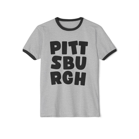 Vintage Pittsburgh Bold - Next Level Unisex Cotton Ringer T-Shirt T-Shirt - YinzerShop