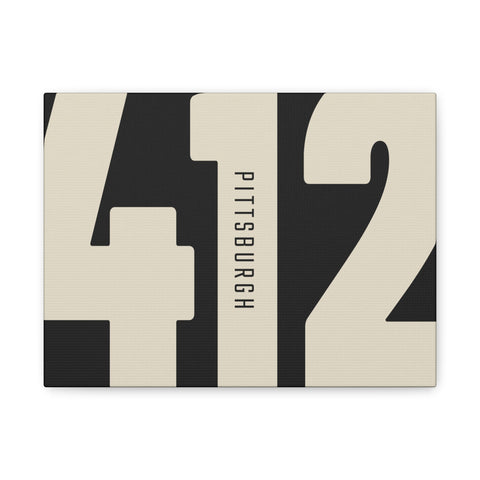Vintage Pittsburgh Canvas | 412 Area Code Modern Wall Art - Minimalist City Print Canvas - YinzerShop