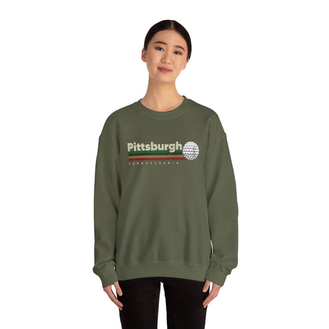 Vintage Pittsburgh Golf - Heavy Blend™ Crewneck Sweatshirt Sweatshirt - YinzerShop
