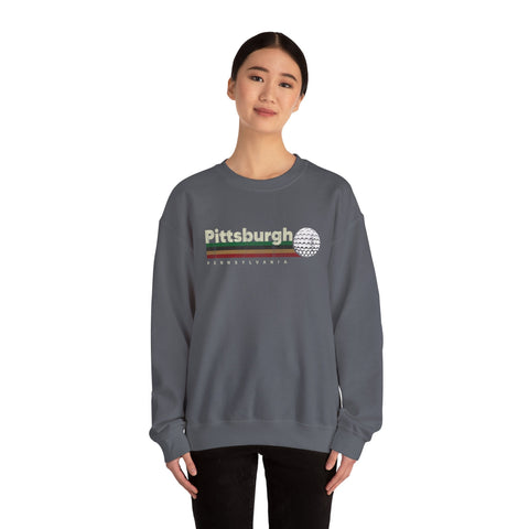 Vintage Pittsburgh Golf - Heavy Blend™ Crewneck Sweatshirt Sweatshirt - YinzerShop