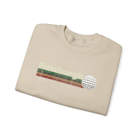 Vintage Pittsburgh Golf - Heavy Blend™ Crewneck Sweatshirt Sweatshirt - YinzerShop