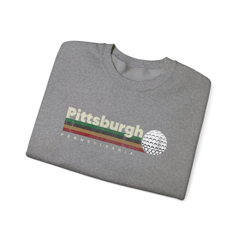 Vintage Pittsburgh Golf - Heavy Blend™ Crewneck Sweatshirt Sweatshirt - YinzerShop