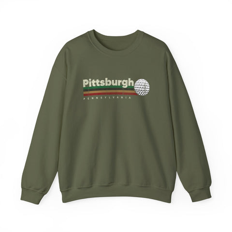 Vintage Pittsburgh Golf - Heavy Blend™ Crewneck Sweatshirt Sweatshirt - YinzerShop