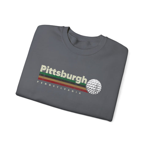 Vintage Pittsburgh Golf - Heavy Blend™ Crewneck Sweatshirt Sweatshirt - YinzerShop