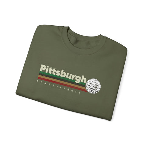 Vintage Pittsburgh Golf - Heavy Blend™ Crewneck Sweatshirt Sweatshirt - YinzerShop