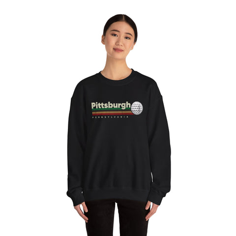 Vintage Pittsburgh Golf - Heavy Blend™ Crewneck Sweatshirt Sweatshirt - YinzerShop