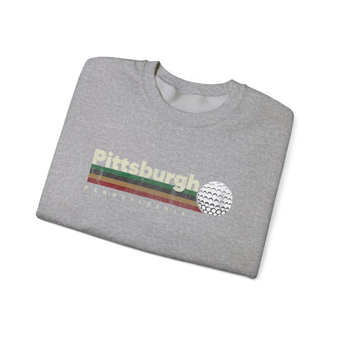 Vintage Pittsburgh Golf - Heavy Blend™ Crewneck Sweatshirt Sweatshirt - YinzerShop