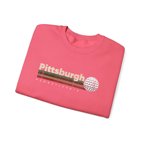Vintage Pittsburgh Golf - Heavy Blend™ Crewneck Sweatshirt Sweatshirt - YinzerShop