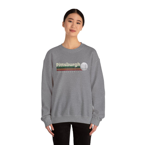 Vintage Pittsburgh Golf - Heavy Blend™ Crewneck Sweatshirt Sweatshirt - YinzerShop