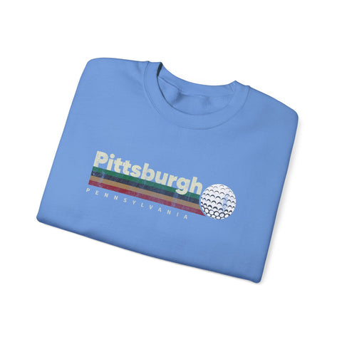 Vintage Pittsburgh Golf - Heavy Blend™ Crewneck Sweatshirt Sweatshirt - YinzerShop