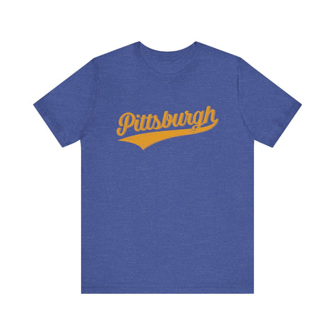 Vintage Pittsburgh Script Varsity T-Shirt T-Shirt - YinzerShop