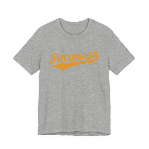 Vintage Pittsburgh Script Varsity T-Shirt T-Shirt - YinzerShop