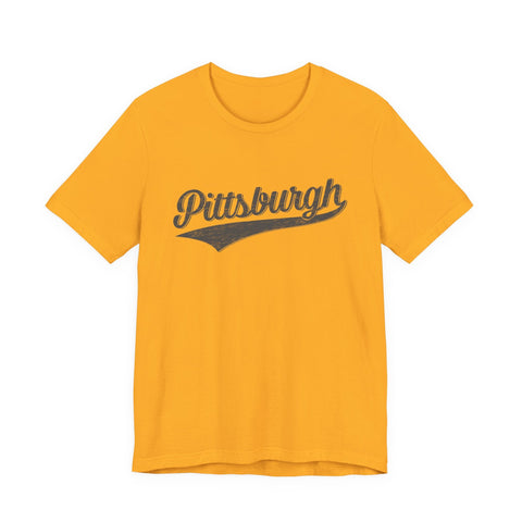 Vintage Pittsburgh Script Varsity T-Shirt T-Shirt - YinzerShop