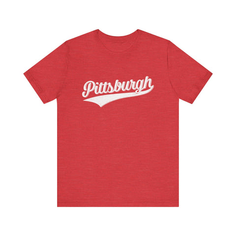 Vintage Pittsburgh Script Varsity T-Shirt T-Shirt - YinzerShop