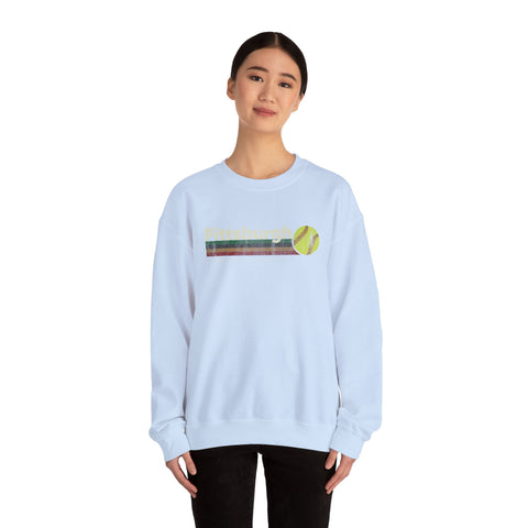 Vintage Pittsburgh Softball - Heavy Blend™ Crewneck Sweatshirt Sweatshirt - YinzerShop