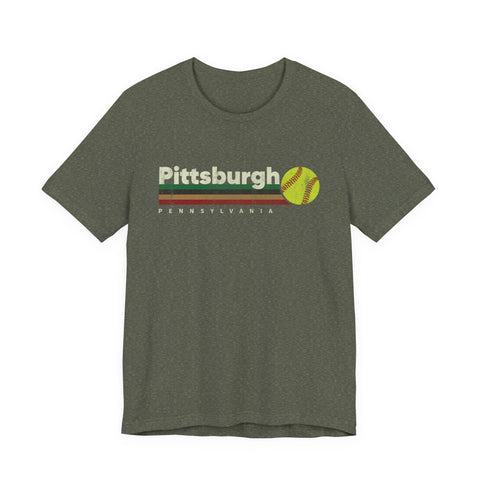 Vintage Pittsburgh Softball - Unisex Jersey Short Sleeve Tee T-Shirt - YinzerShop