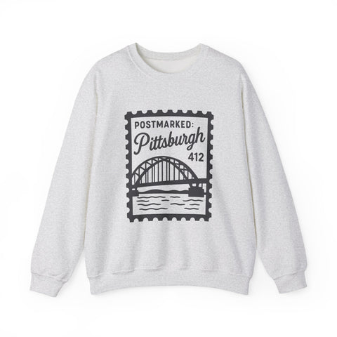 Vintage Pittsburgh Stamp - Heavy Blend™ Crewneck Sweatshirt Sweatshirt - YinzerShop