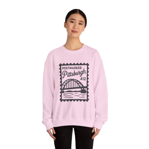 Vintage Pittsburgh Stamp - Heavy Blend™ Crewneck Sweatshirt Sweatshirt - YinzerShop