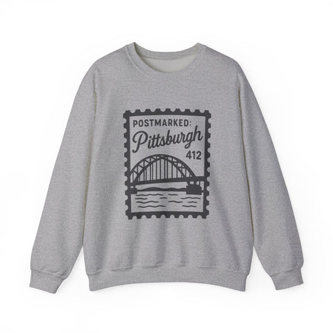 Vintage Pittsburgh Stamp - Heavy Blend™ Crewneck Sweatshirt Sweatshirt - YinzerShop