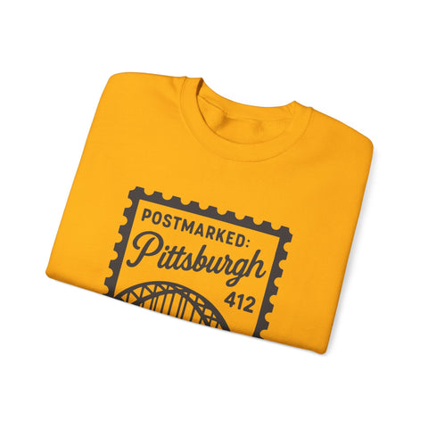 Vintage Pittsburgh Stamp - Heavy Blend™ Crewneck Sweatshirt Sweatshirt - YinzerShop