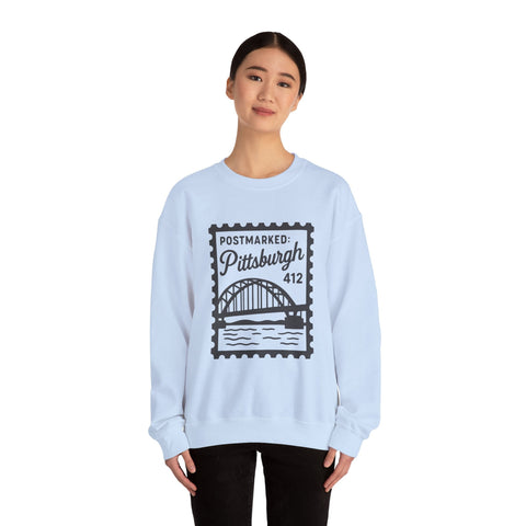 Vintage Pittsburgh Stamp - Heavy Blend™ Crewneck Sweatshirt Sweatshirt - YinzerShop