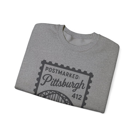 Vintage Pittsburgh Stamp - Heavy Blend™ Crewneck Sweatshirt Sweatshirt - YinzerShop