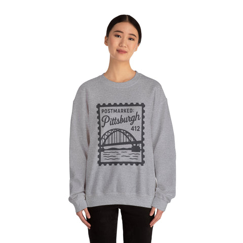 Vintage Pittsburgh Stamp - Heavy Blend™ Crewneck Sweatshirt Sweatshirt - YinzerShop