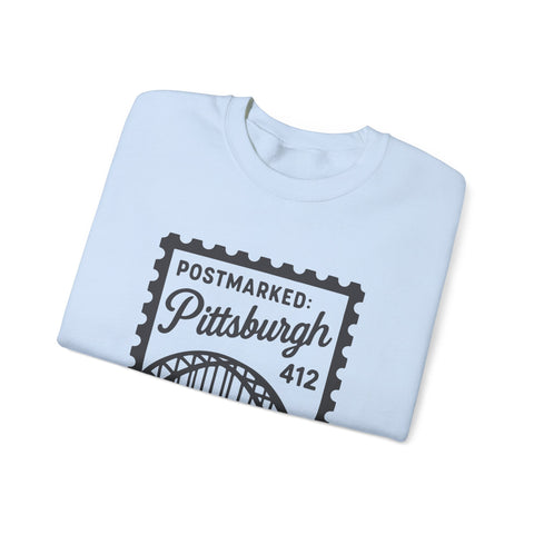 Vintage Pittsburgh Stamp - Heavy Blend™ Crewneck Sweatshirt Sweatshirt - YinzerShop
