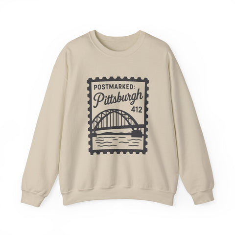 Vintage Pittsburgh Stamp - Heavy Blend™ Crewneck Sweatshirt Sweatshirt - YinzerShop