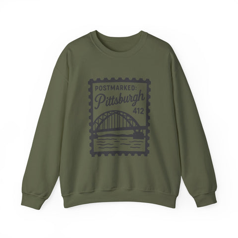 Vintage Pittsburgh Stamp - Heavy Blend™ Crewneck Sweatshirt Sweatshirt - YinzerShop