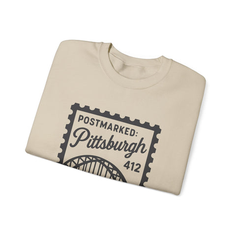 Vintage Pittsburgh Stamp - Heavy Blend™ Crewneck Sweatshirt Sweatshirt - YinzerShop