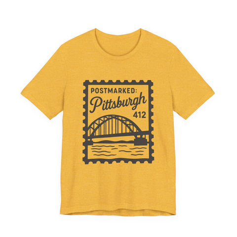 Vintage Pittsburgh Stamp - Unisex Jersey Short Sleeve Tee T-Shirt - YinzerShop