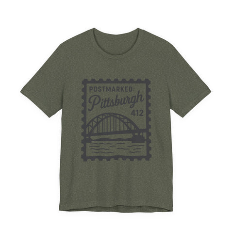 Vintage Pittsburgh Stamp - Unisex Jersey Short Sleeve Tee T-Shirt - YinzerShop