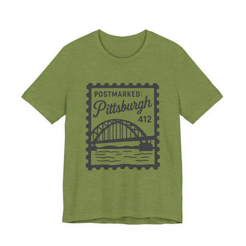 Vintage Pittsburgh Stamp - Unisex Jersey Short Sleeve Tee T-Shirt - YinzerShop