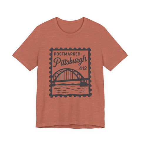 Vintage Pittsburgh Stamp - Unisex Jersey Short Sleeve Tee T-Shirt - YinzerShop