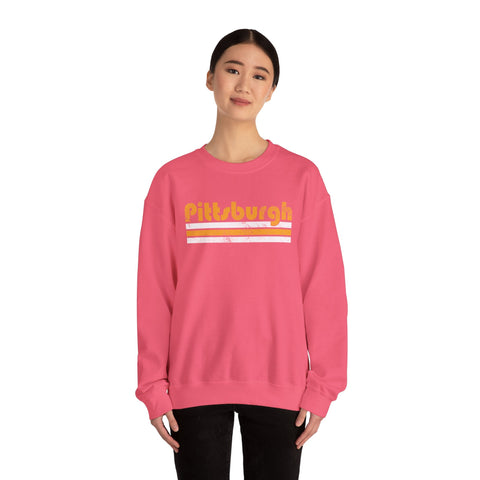 Vintage Pittsburgh Stripes - Heavy Blend™ Crewneck Sweatshirt Sweatshirt - YinzerShop