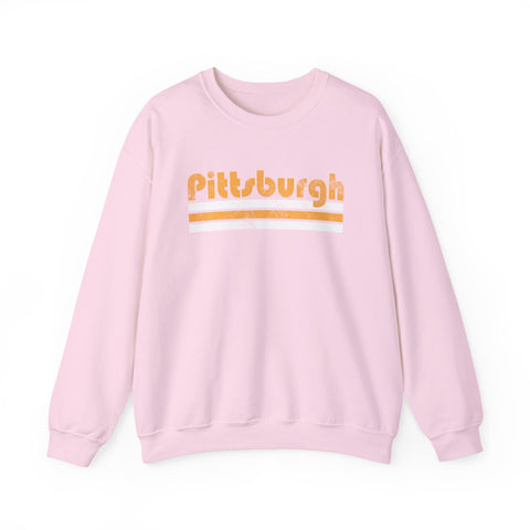 Vintage Pittsburgh Stripes - Heavy Blend™ Crewneck Sweatshirt Sweatshirt - YinzerShop