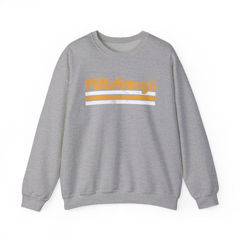 Vintage Pittsburgh Stripes - Heavy Blend™ Crewneck Sweatshirt Sweatshirt - YinzerShop