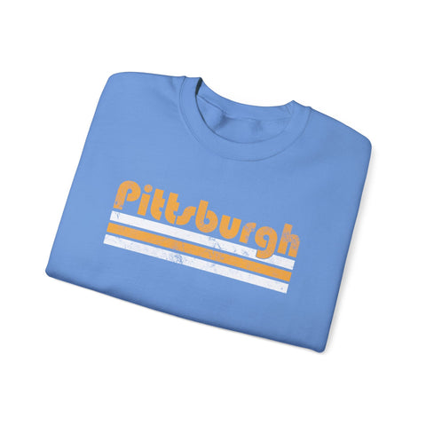 Vintage Pittsburgh Stripes - Heavy Blend™ Crewneck Sweatshirt Sweatshirt - YinzerShop