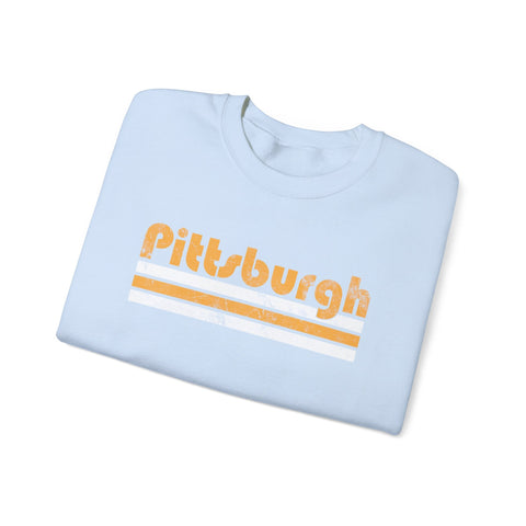 Vintage Pittsburgh Stripes - Heavy Blend™ Crewneck Sweatshirt Sweatshirt - YinzerShop